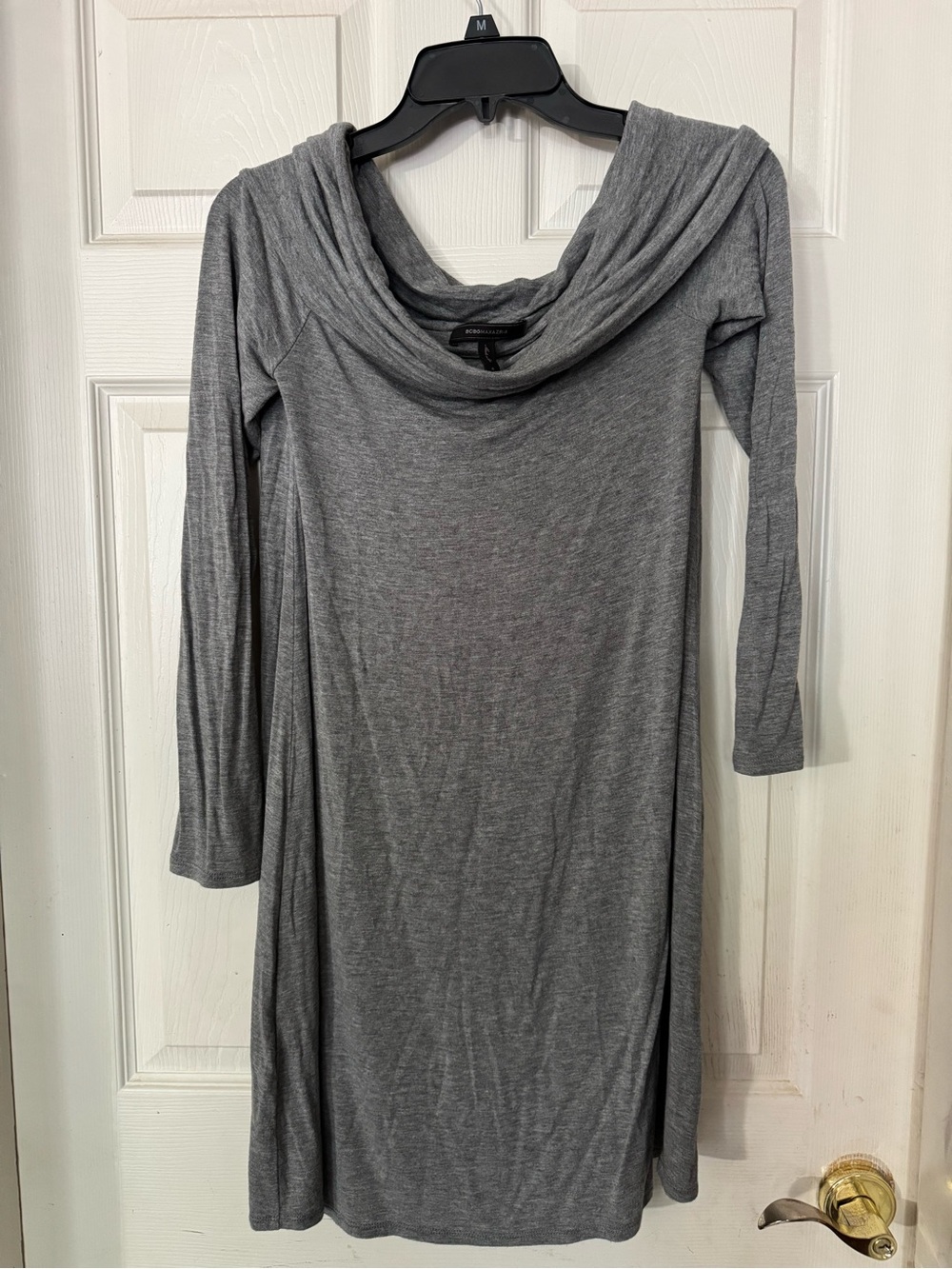 Gray Off the Shoulder Long Sleeve Women's Dress